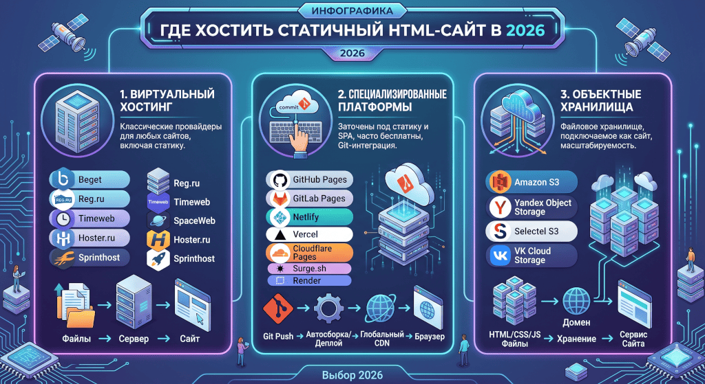 Где хостить статичный HTML-сайт в 2026